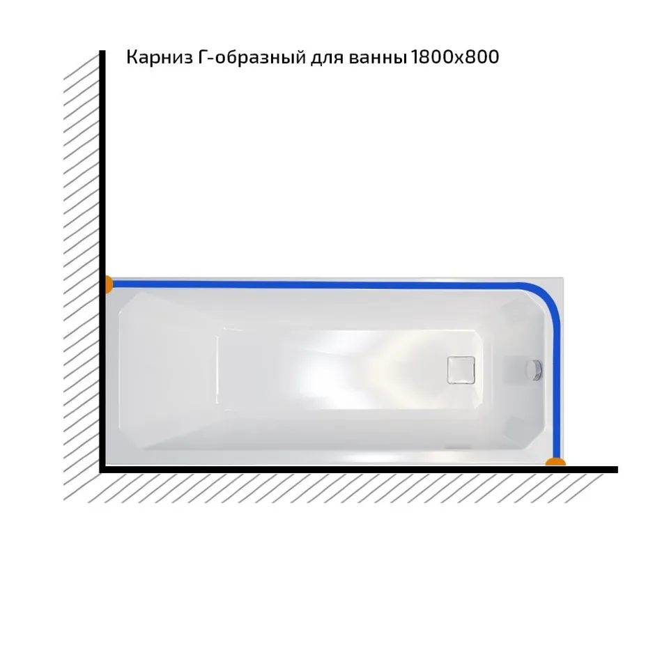 Карниз угловой 180×80 см