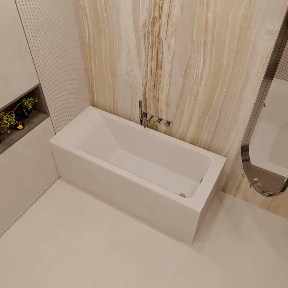 Ванна из искусственного камня Veconi SOLITA Slim 170×70 см, белая матовая