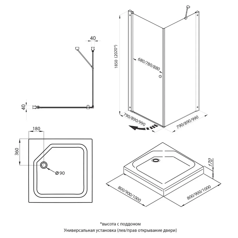 ДО "Форта-Хром" 90×90 см