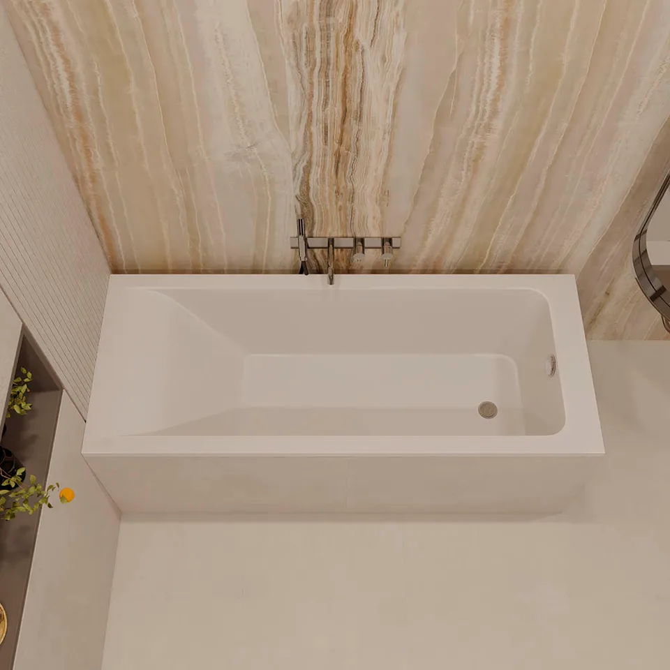 Ванна из искусственного камня Veconi SOLITA Slim 170×70 см, белая матовая