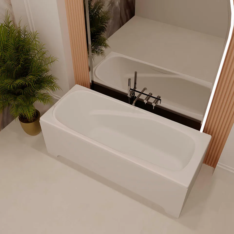Ванна из искусственного камня Veconi FRESCA 170×70 см, белая матовая