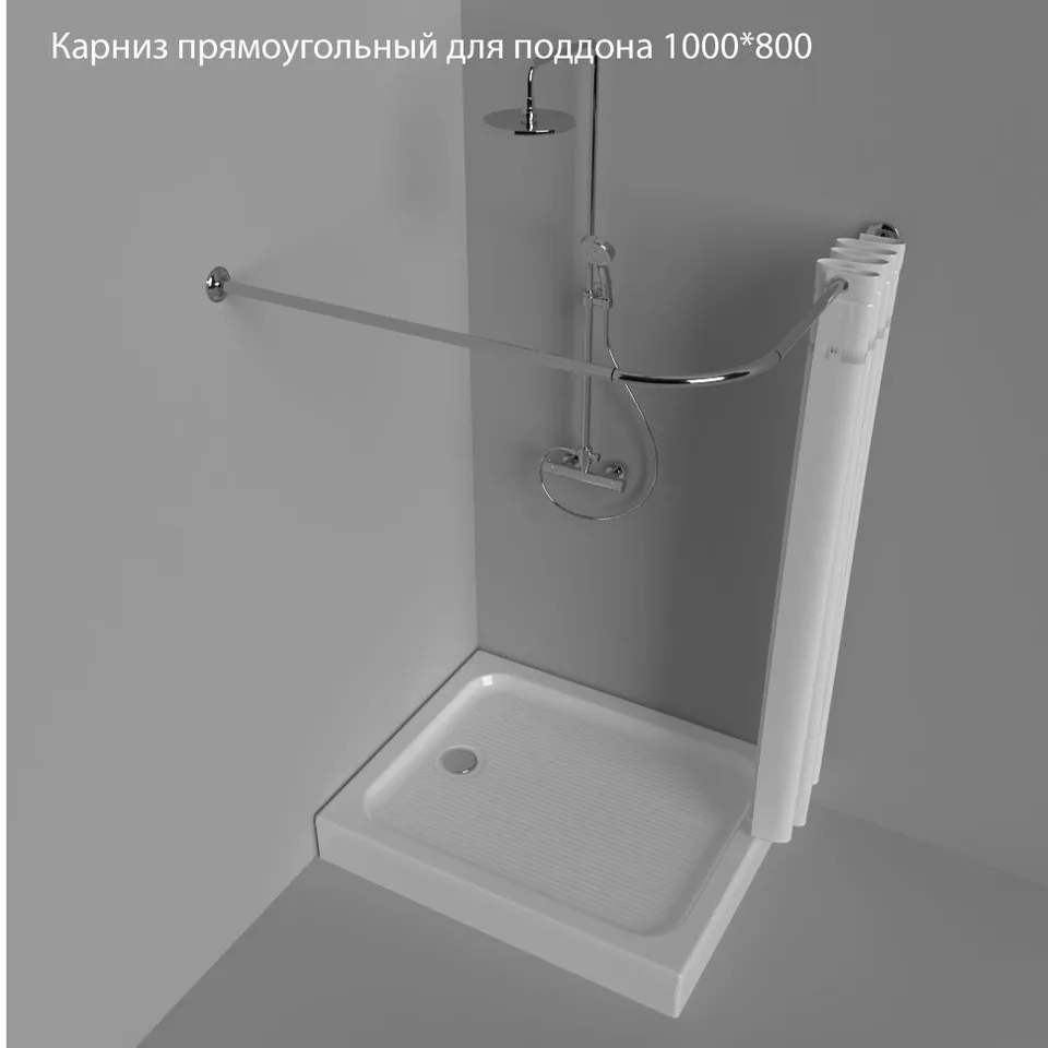 Карниз для прямоуг., поддона 100×80 см