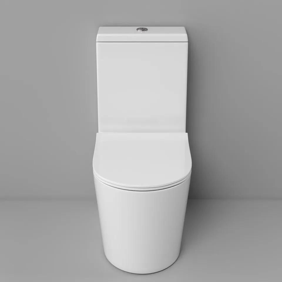 Унитаз напольный Grossman Classic GR-4487SQ (690х360х790) безободковый,белый,моноблок с тонкой крышкой,микролифт,смыв торнадо,1 место