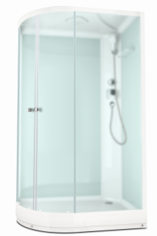 Душевая кабина Domani Spa Delight Slim 128R без электрики, низкий поддон 1200x800x2190 (бел. стенки, сатин. мат. стекла) DS01DS128RLWM00 Официальный дилер 