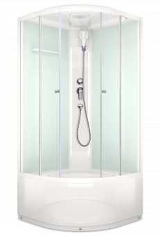 Душевая кабина Domani Spa Delight 99 Slim без электрики, высокий поддон 900x900x2180 (бел. стенки, прозр. стекла) DS01DS99HWCl00 Официальный дилер 
