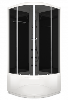 Душевая кабина Domani Spa Delight 110 Slim с электрикой, высокий поддон 1000x1000x2180 (чер. стенки, тонир. стекла) DS01DS110HBT10  Официальный дилер 