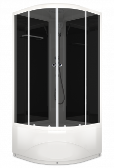 Душевая кабина Domani Spa Delight Slim 110 без электрики, высокий поддон 1000x1000x2180 (чер. стенки, тонир. стекла) DS01DS110HBT00 Официальный дилер 