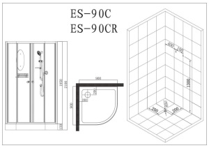 Душевая кабина Esbano ESKL90CR 90х90х210 с Led освещением