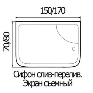 Душевой поддон WEMOR 150/80/55 S 150*80*55