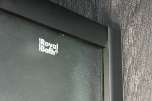 Душевая кабина Practic RB 90BK1-M-BL (матовое) 90x90x217 задняя стенка акриловая  профиль черный 