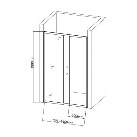 Душевая дверь в нишу Aquanet SD-1400A 140x190 см