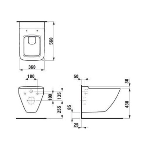 Подвесной унитаз Laufen Palace 36*56