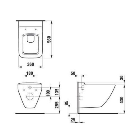 Подвесной унитаз Laufen Palace 36*56