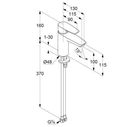 Смеситель Kludi Pure&Solid 342920575 для раковины