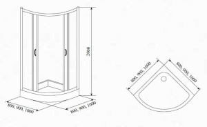 Душевой уголок Timo TL-9001 Fabric Glass 90*90*200 с поддоном