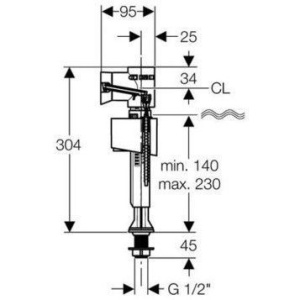 Впускной клапан Geberit ImpulsBasic340 1/2"