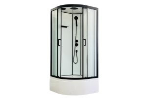 Душевая кабина FATO RB 100CK-М-BL (рифленое) 100х100х215 черный профиль