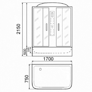 Душевая кабина Parly Classic CNE170 170х75х215