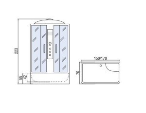 Душевая кабина River Sena 150/70/55 ТН 150х70х223