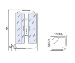 Душевая кабина River Temza 135/55 TH 135х135х220