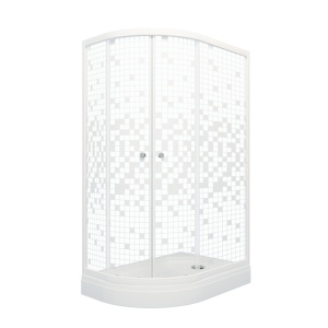 Душевое Ограждение Коралл 120*80 А Правое низкий поддон стекло мозаика
