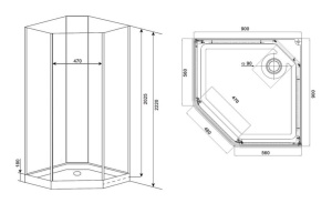 Душевая кабина Timo Premium Ilma 709 90х90х222 L/R без крыши