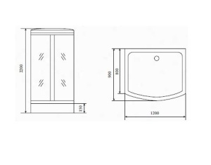 Душевая кабина Timo Standart T-1115 120х90х220 L/R