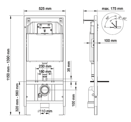 Комплект BERGES для монтажа  подвесного унитаза: инсталляция NOVUM525, кнопка S5 SoftTouch черная, унитаз LEVEL Rimless, сидение дюропласт Level Slim SO, микролифт, быстросъем