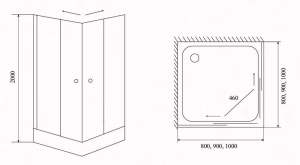 Душевой уголок Timo TL-9002 Romb Glass 90*90*200 с поддоном