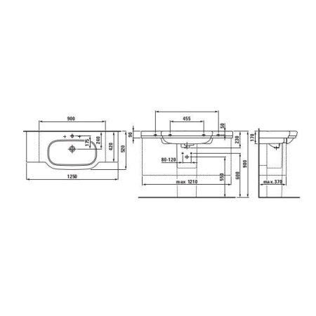 Раковина Laufen LB3 125*52