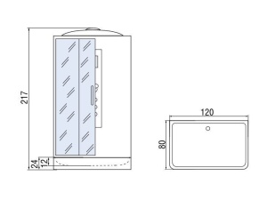 Душевая кабина River Vitim 120/80/24 МТ 120х80х217 L/R