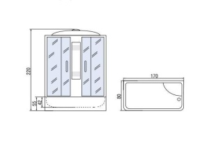 Душевая кабина River Nara 170/80/55 МТ 170х80х220