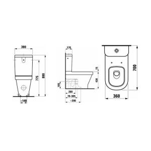 Унитаз-компакт Laufen LB3 38*70 с крышкой-сиденьем микролифт