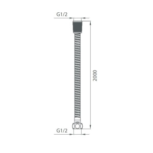 Шланг для душа, EPDM, нерж.сталь, 2,0 м, 220, Milardo, 220S200M19