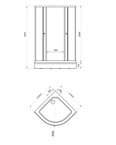 Душевой уголок Тритон "Лайт", низкий поддон 1000x1000x2050