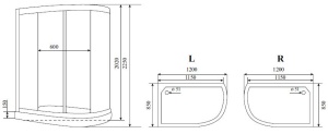 Душевая кабина Timo Comfort T-8802R Fabric Glass 120х85х220