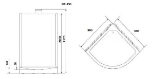 Душевая кабина Grossman Elegans GR251 90х90х217 L/R без крыши