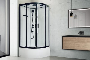 Душевая кабина FATO RB 85CK-T-BL (прозрачное) 85х85х215 профиль черный