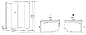 Душевая кабина Timo Lux T-7702 R 120х85х225