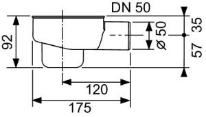 Сифон TECEdrainline «стандартный» DN 50 боковой слив