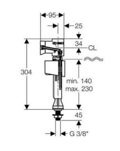 Впускной клапан Geberit ImpulsBasic340 3/8"