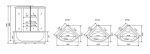 Душевая кабина Timo Lux T-7755 150х150х220