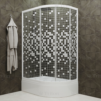 Душевое Ограждение Коралл 120*80 В Левое средний поддон стекло мозаика