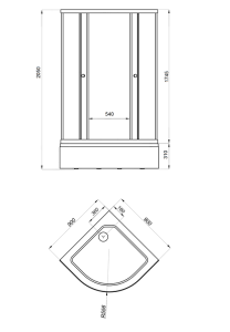 Душевой уголок Тритон "Мозаика", средний поддон 900x900x2050