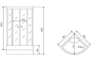 Душевая кабина Timo Standart Т-6690 Silver 90х90х220