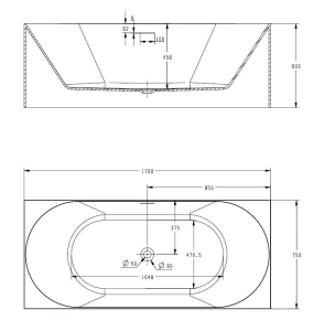 Акриловая ванна ABBER AB9281 170х75
