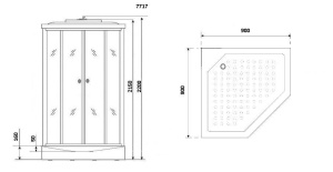 Душевая кабина Niagara Luxe NG-7717W 100х100х220 L/R
