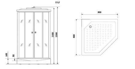 Душевая кабина Niagara Luxe NG-7717W 100х100х220 L/R