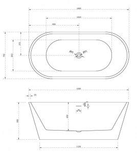 Акриловая ванна ABBER AB9320-1.6 160х75