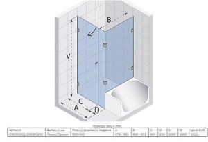 Душевой уголок Riho Scandic M208 90*90*200 L без поддона